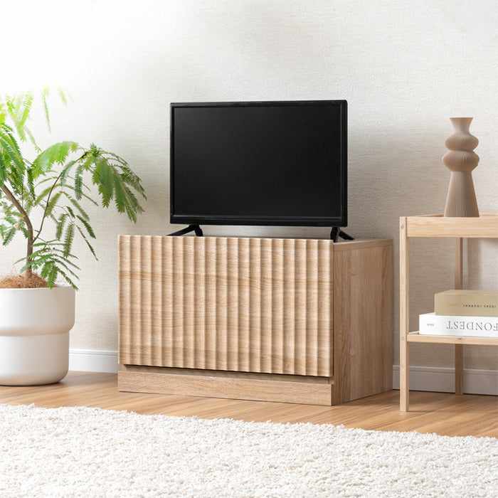 【新発売記念プライス】［幅75］テレビ台 ユニット式 格子調 木製 扉付き 分割 テレビラック テレビボード〔49600426〕