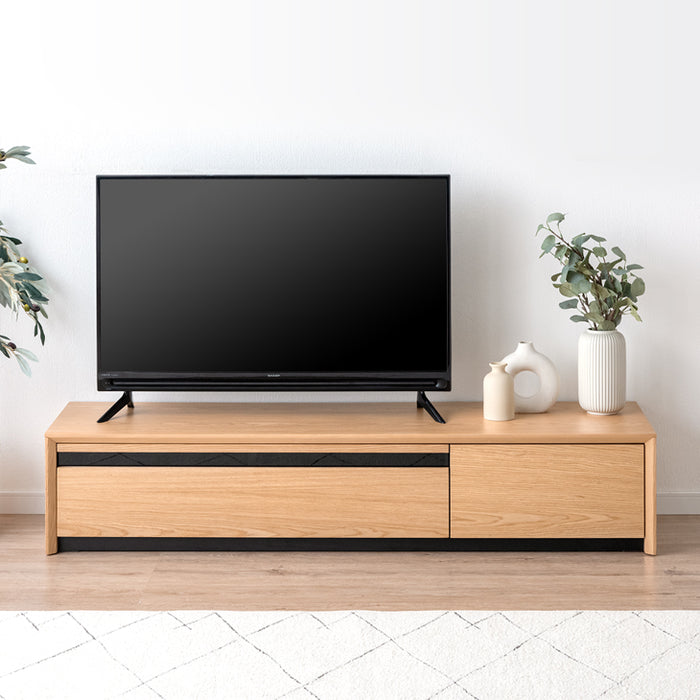 [幅150] 天然木 テレビボード 完成品 収納 木製 テレビボード ローボード テレビラック【超大型商品】〔71050011〕