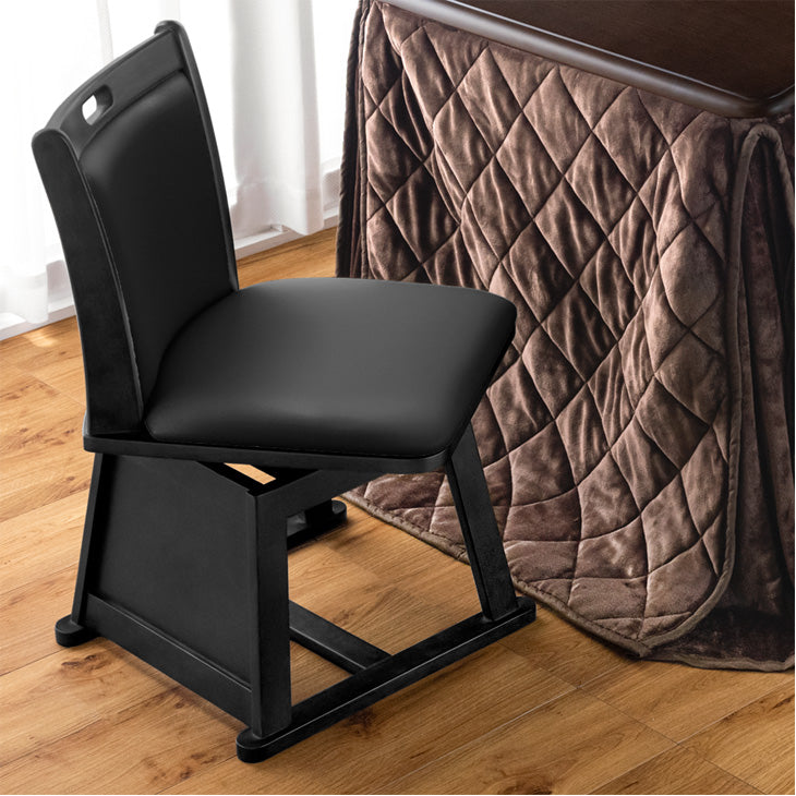 こたつ用 回転式 ダイニングチェア PVC レザー調 木製 回転椅子