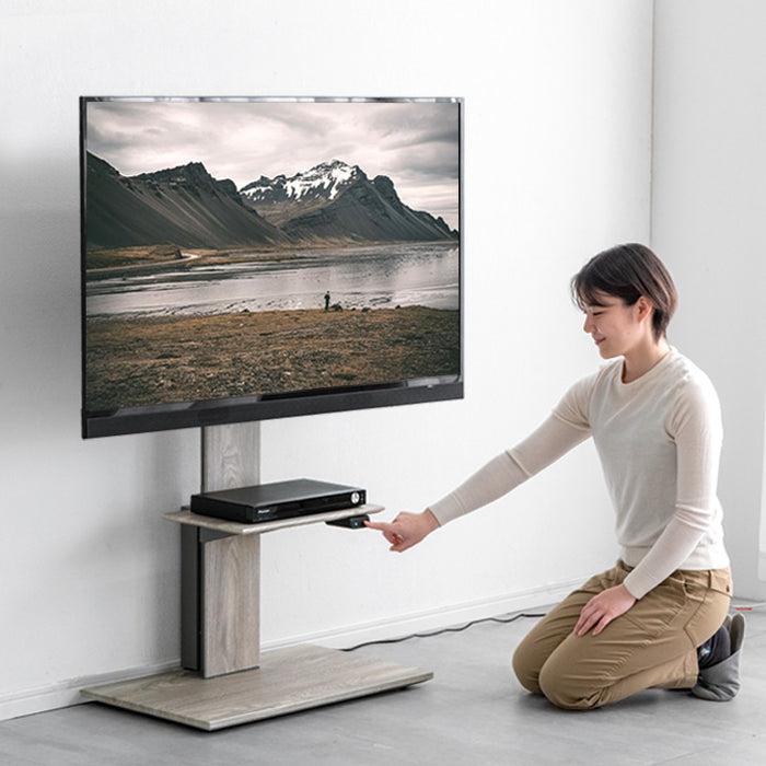 メモリ機能付き 電動昇降 テレビスタンド 上下/左右 首振り ～ 65