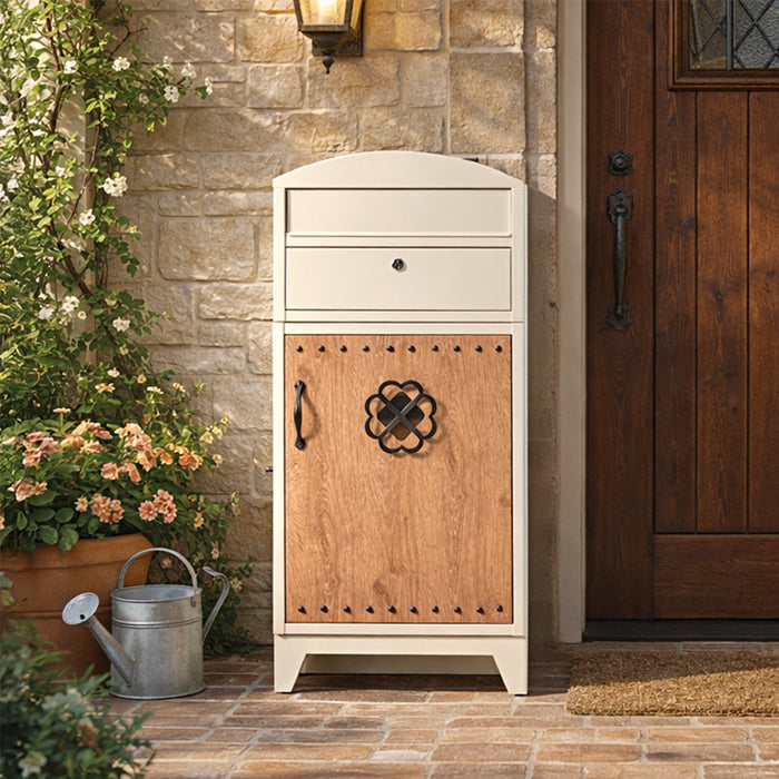 LIVBOX ーリブボックスー レトロカントリー 宅配ボックス ポスト一体型 大容量 100L 鍵付き LIVBOX リブボックス 一戸建て用〔17600207〕