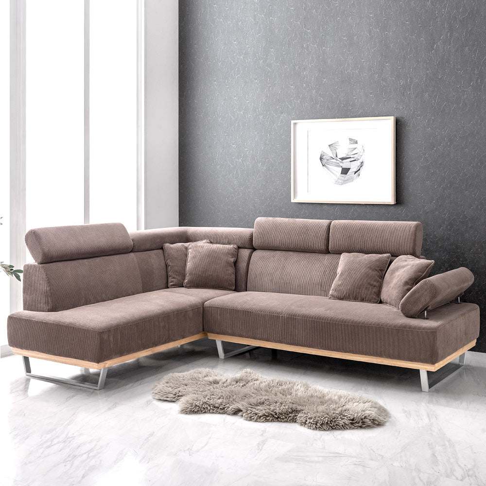 コーデュロイソファ 3人掛け コーナーソファ 肘掛 リクライニング