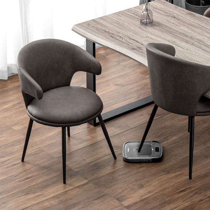［単脚］テーブルに掛けられる ダイニングチェア オートリターン 回転式 お掃除ロボット対応 ハンギング レザー調 北欧〔83200091〕
