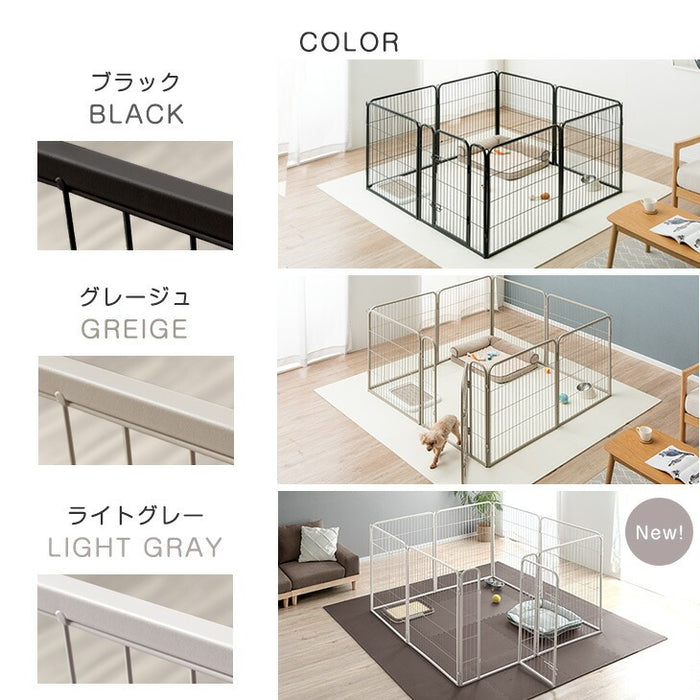 【在庫一掃プライス】［1ドア・高さ100cm］バリアフリー ペットサークル ハイタイプ スチール 高さ サークル ペットケージ〔83900002a〕