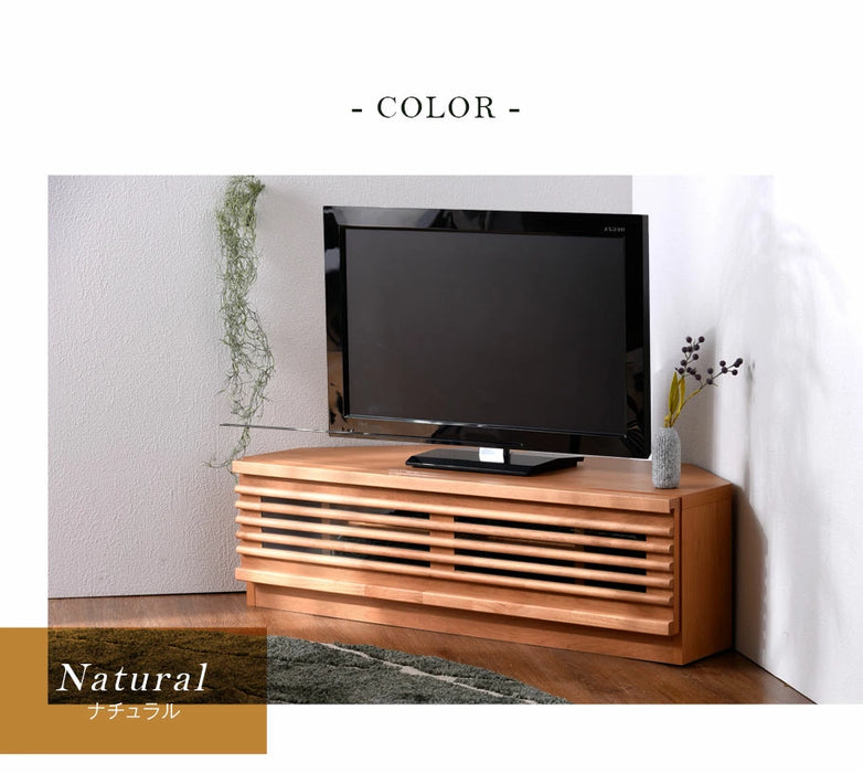 幅100cm アルダー無垢 国産 完成品 コーナーテレビ台 ナチュラル ブラウン *ダリア-TG* 〔38700021〕