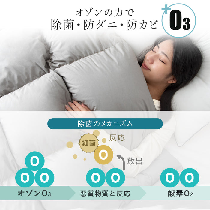 [キング] 羽毛布団 ホワイトダックダウン90％ CILシルバーラベル 42マス立体キルト 350dp以上 抗菌・防臭 7年保証 日本製  〔10119217〕