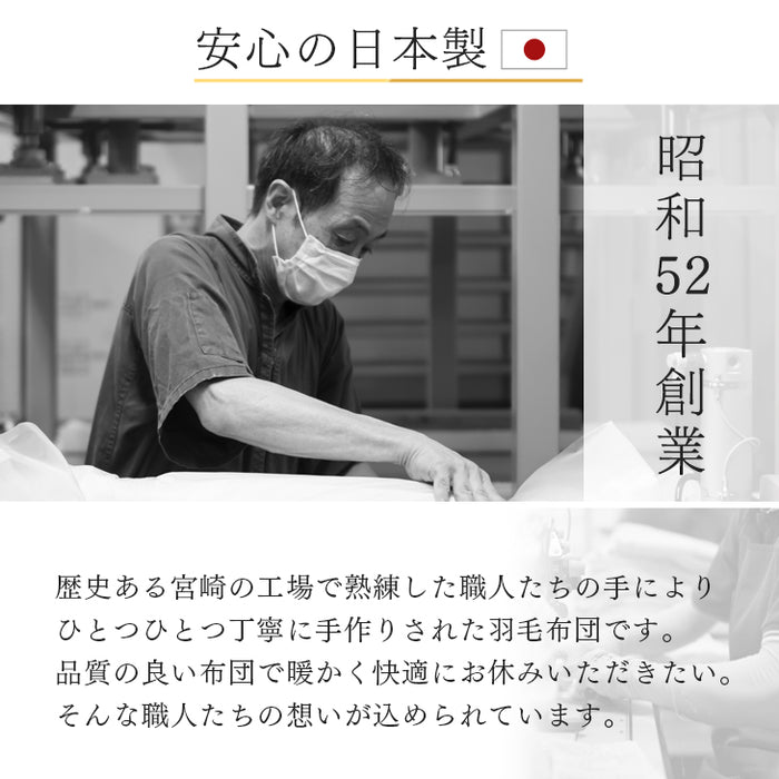 [キング] 羽毛布団 ホワイトダックダウン90％ CILシルバーラベル 42マス立体キルト 350dp以上 抗菌・防臭 7年保証 日本製  〔10119217〕