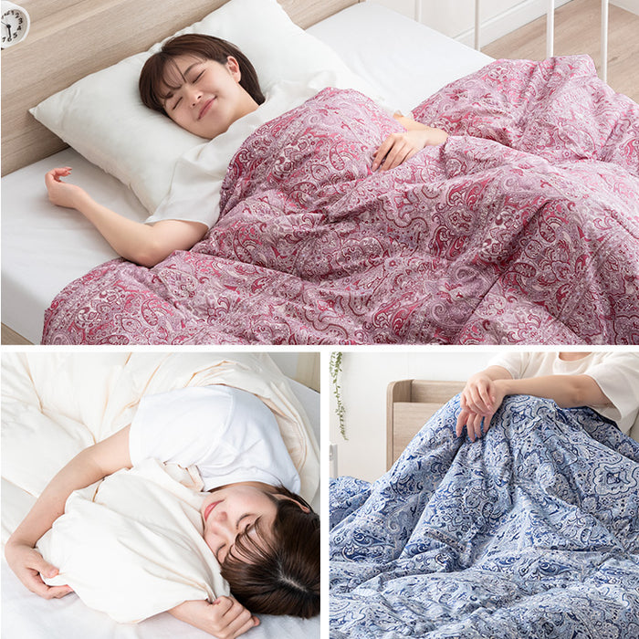 ［シングル］洗える ダウンケット 日本製 肌掛け布団 ホワイトダックダウン90％ 抗菌 消臭 夏 夏用 布団〔10119454〕