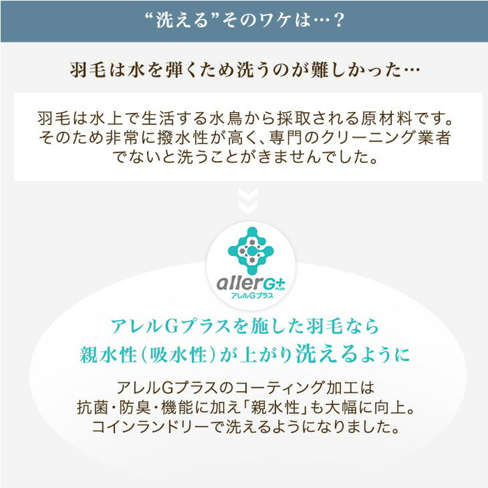 [セミダブルロング] 75才以上のばあちゃんと開発“祖母の羽毛布団” ばあちゃん新聞 ホワイトダックダウン93% 二層キルト 60サテン 面100% ハードケース付 日本製 洗える 400dp以上〔11156738〕
