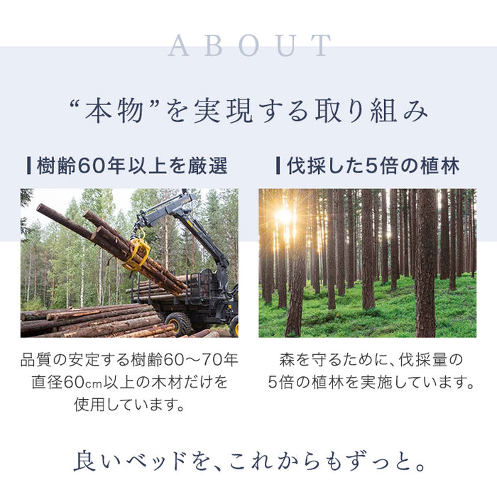 [シングル] 北欧パイン すのこベッド シングル ベッドフレーム 単品 3段階高さ調節 天然木パイン 〔11719094〕