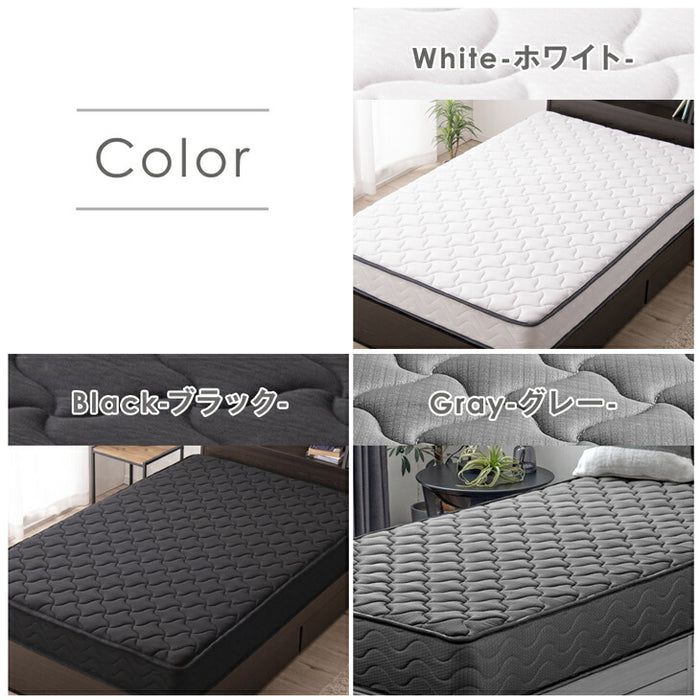 ［シングル］マットレス付き ベッド 3段階高さ調節 天然木 すのこ ポケットコイルマットレス ベッドマットレス コイルマットレス ベッドフレーム ローベッド 〔11719150〕