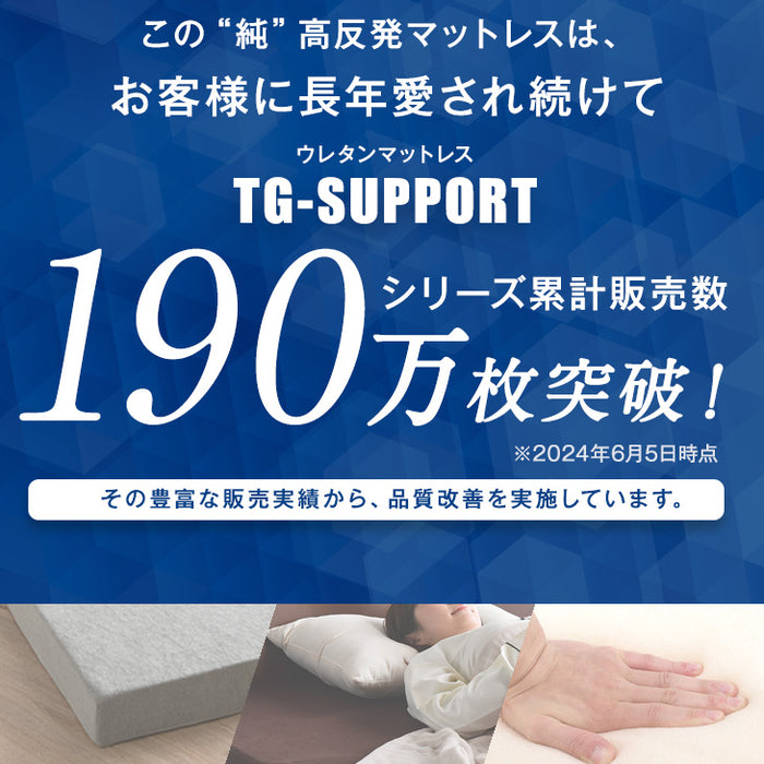 ［ダブル］男の高反発マットレス 厚み10cm 竹炭 消臭 3つ折り 高密度30D〔13810054〕