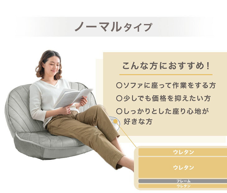 シェル型 ローソファ 幅100cm 1人掛け 2人掛け リクライニング座椅子〔15200106〕