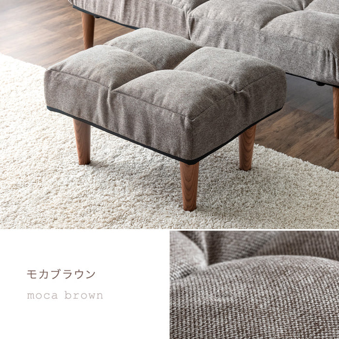 オットマン単品 脚置き スツール コンパクト ロータイプ フロアクッション 布 ファブリック〔15210107〕