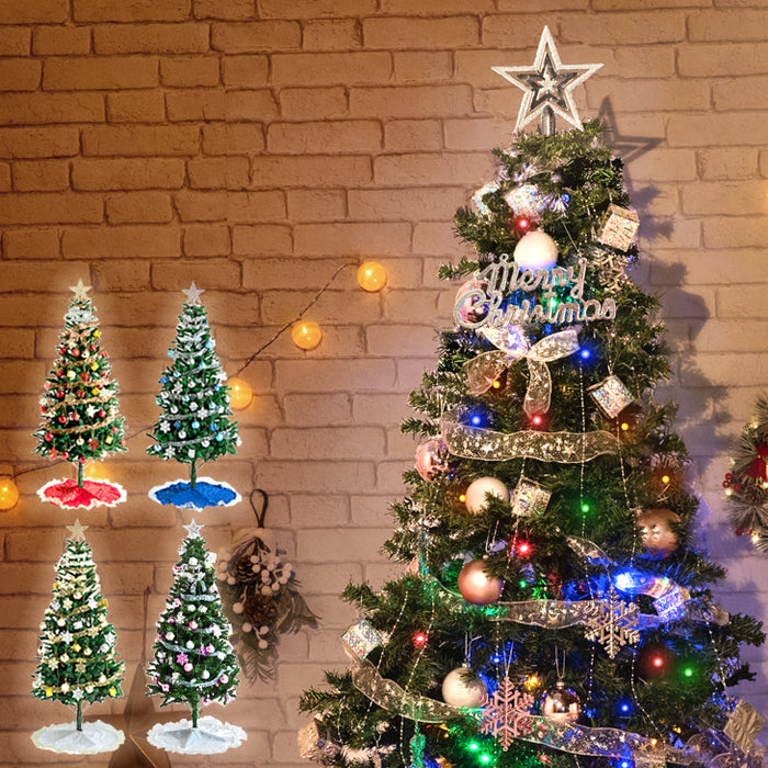 クリスマスツリー（雪化粧タイプ） 松ぼっくり付き　LEDライト付き　150cm