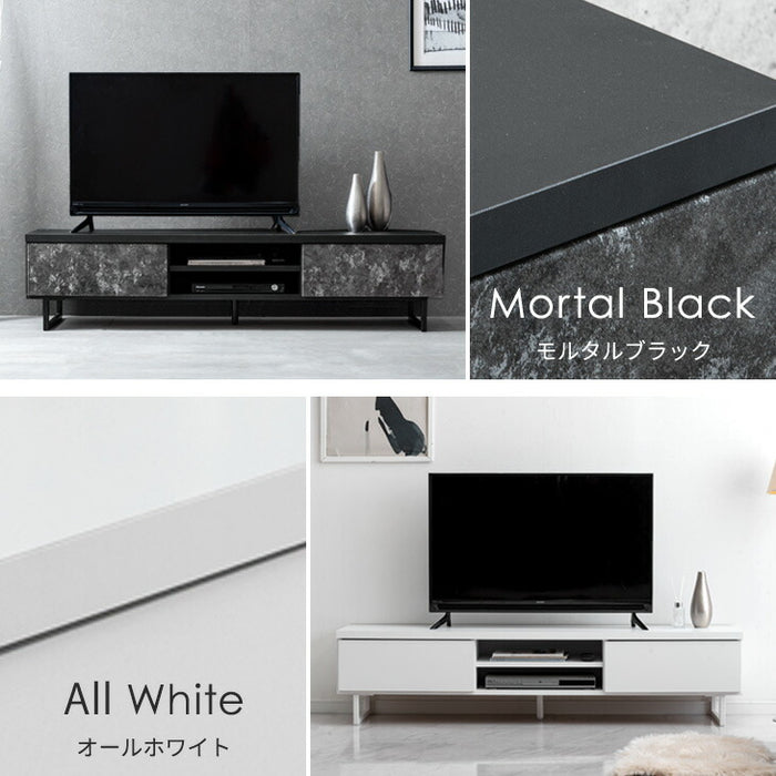 幅180cm テレビ台 日本製 完成品 ローボード 北欧 おしゃれ 鏡面 引き出し【超大型商品】〔17010110〕