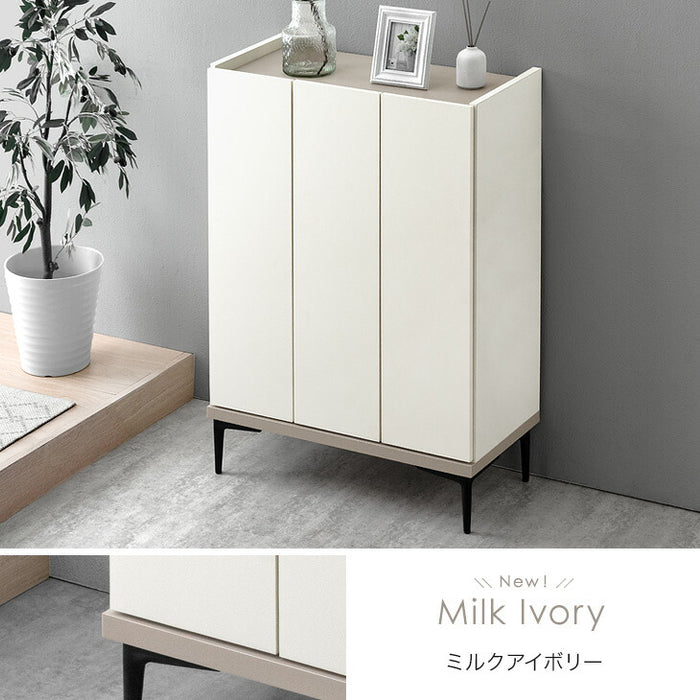 [幅75] シューズボックス 大川家具 完成品 大理石調 飾り棚 ロータイプ スリム 脚付き 棚板 コンパクト 消臭【超大型商品】〔17010097〕