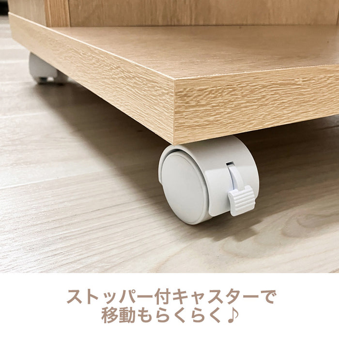 ワイヤレス充電付 サイドテーブル 日本製 完成品 キャスター付き 収納 引き出し付き〔17020001〕