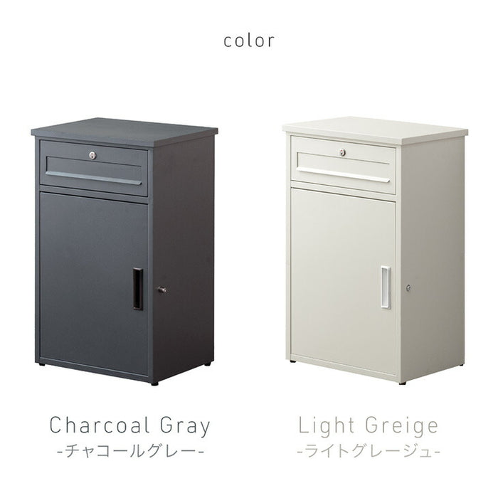 【新発売記念プライス】《完成品でお届け》 ポスト一体型 宅配ボックス 鍵付き 大容量96L 置き配 防水 指示マグネット付 組立不要〔17600167〕