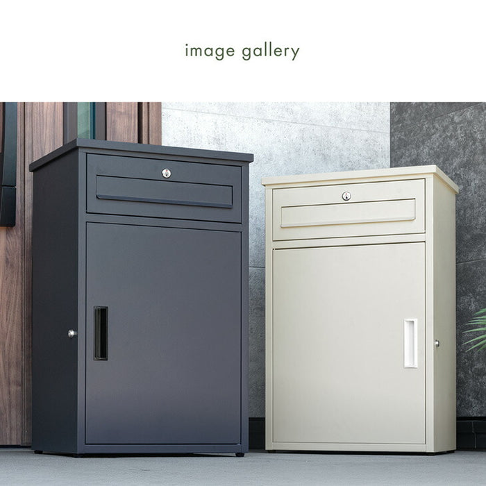 【新発売記念プライス】《完成品でお届け》 ポスト一体型 宅配ボックス 鍵付き 大容量96L 置き配 防水 指示マグネット付 組立不要〔17600167〕