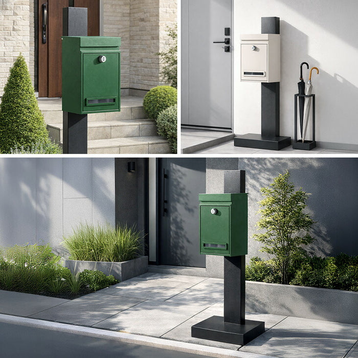 スタンドポスト 置き型 ポスト ダイヤル錠 防水 メールボックス〔17600203〕