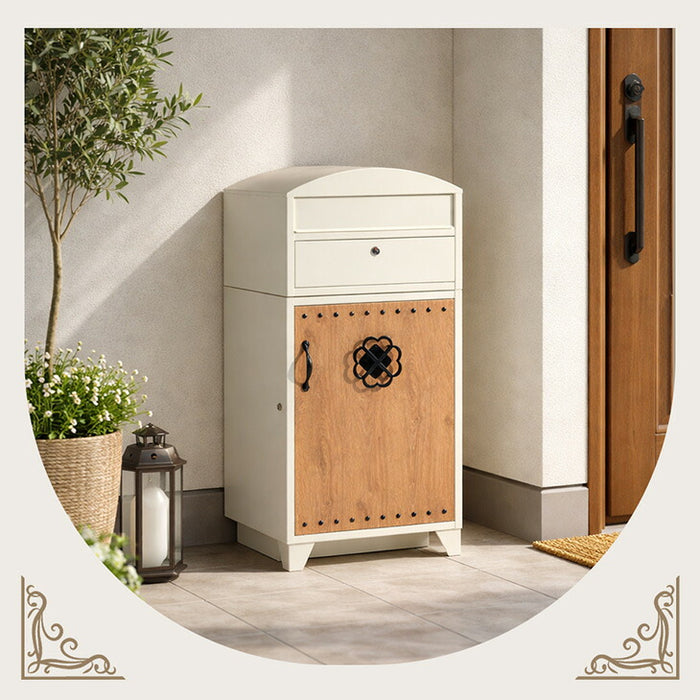 LIVBOX ーリブボックスー レトロカントリー 宅配ボックス ポスト一体型 大容量 100L 鍵付き LIVBOX リブボックス 一戸建て用〔17600207〕