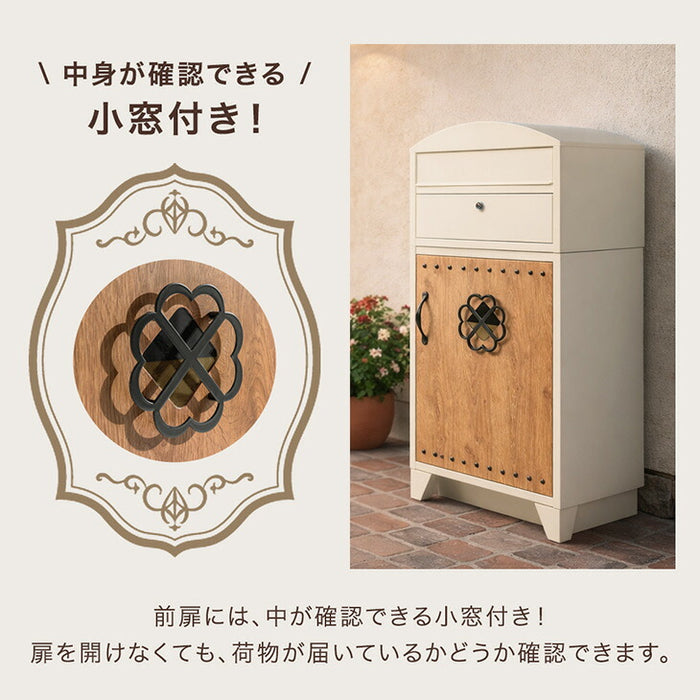 LIVBOX ーリブボックスー レトロカントリー 宅配ボックス ポスト一体型 大容量 100L 鍵付き LIVBOX リブボックス 一戸建て用〔17600207〕