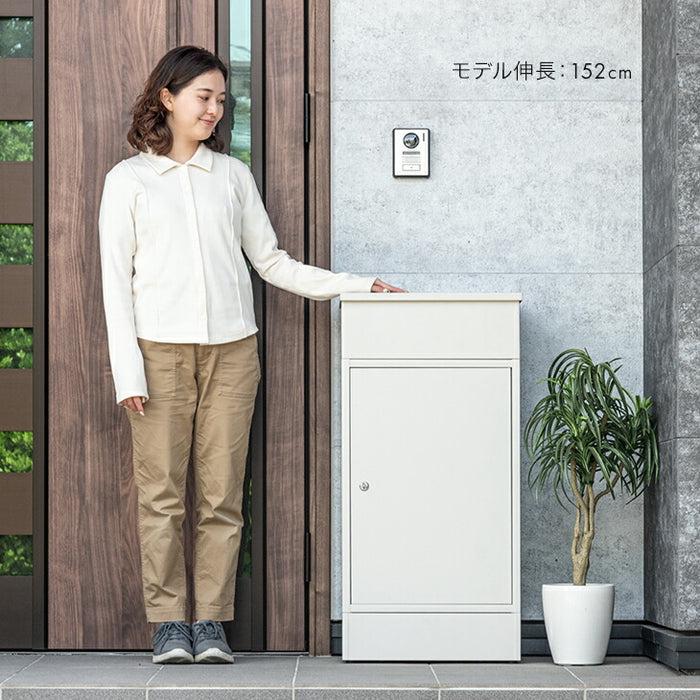 複数投函OK 宅配ボックス 大容量105L 戸建て おしゃれ 防水 盗難防止 土台付き 印鑑入れ〔17630127〕