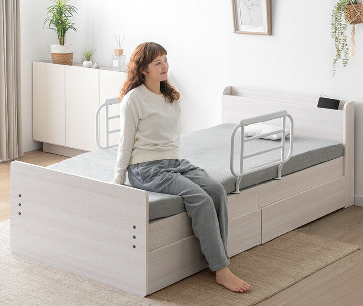 新発売記念プライス】電動ベッド フレーム 単品 シングル 収納付き 2