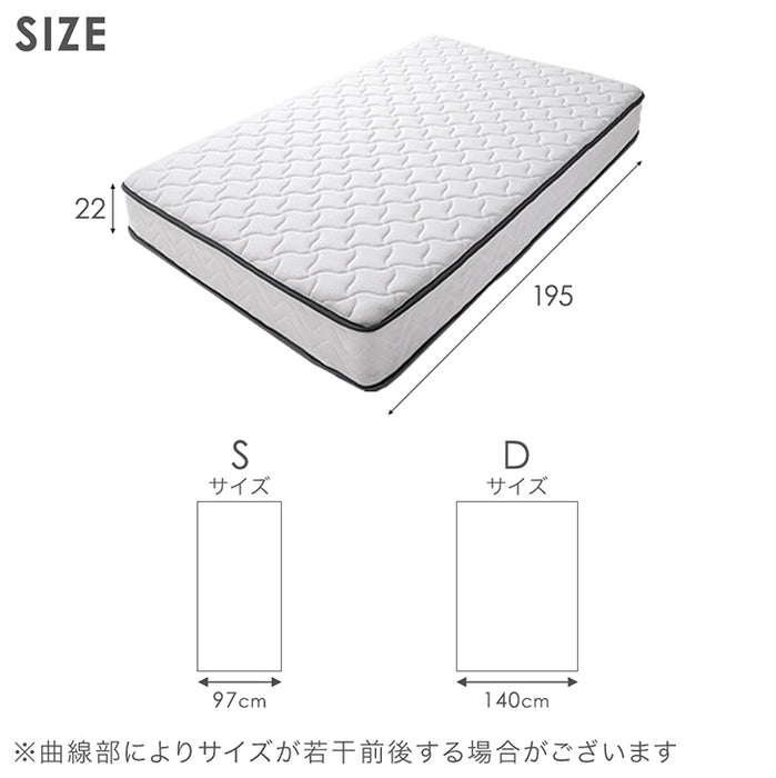 ［ダブル］トリプルエッジサポート ポケットコイルマットレス 高反発 厚み22cm ニット生地〔17800008a〕