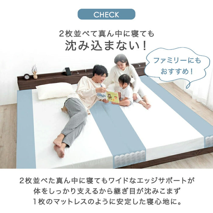 ［ダブル］トリプルエッジサポート ポケットコイルマットレス 高反発 厚み22cm ニット生地〔17800008a〕