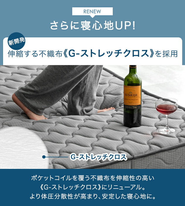 ダブル］トリプルエッジサポート ポケットコイルマットレス 高反発