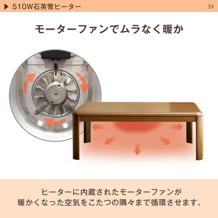 120×80cm こたつ 3点セット こたつテーブル + こたつ掛敷布団 UV 天板〔21300047〕