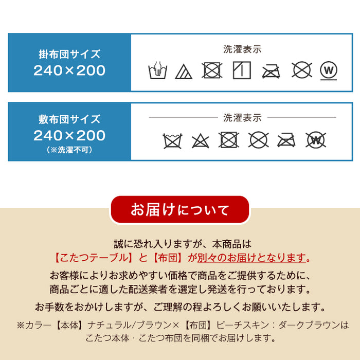 ［3点セット］［ピーチスキン］ 傷に強いUV天板 こたつ 120×80 掛敷布団 洗える 手元コントローラー 北欧 おしゃれ 木製 継脚〔21300047〕