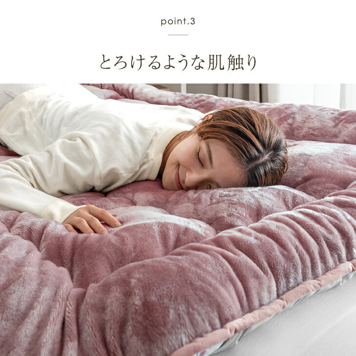 [シングル] もはや、こたつ。(R) とろりん 敷きパッド 日本製 吸湿発熱  抗菌 防臭 洗える ボリューム  秋冬用 あたたかい 寝具  ふわふわ マイクロファイバー〔22200062〕