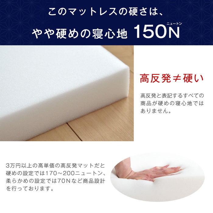 [ダブル] 高反発マットレス 3つ折り 厚み5cm 日本製〔23300039〕