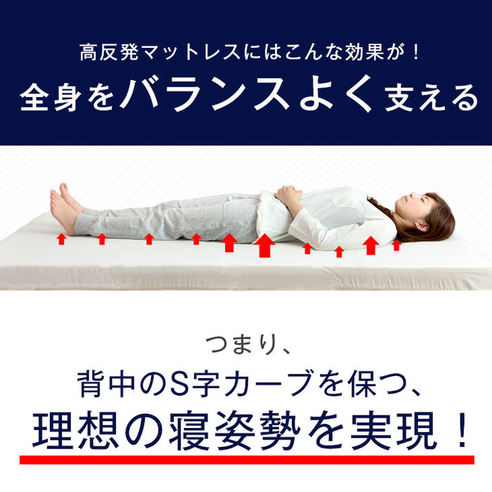 [ダブル] 高反発マットレス 厚み10cm 日本製〔23300043〕