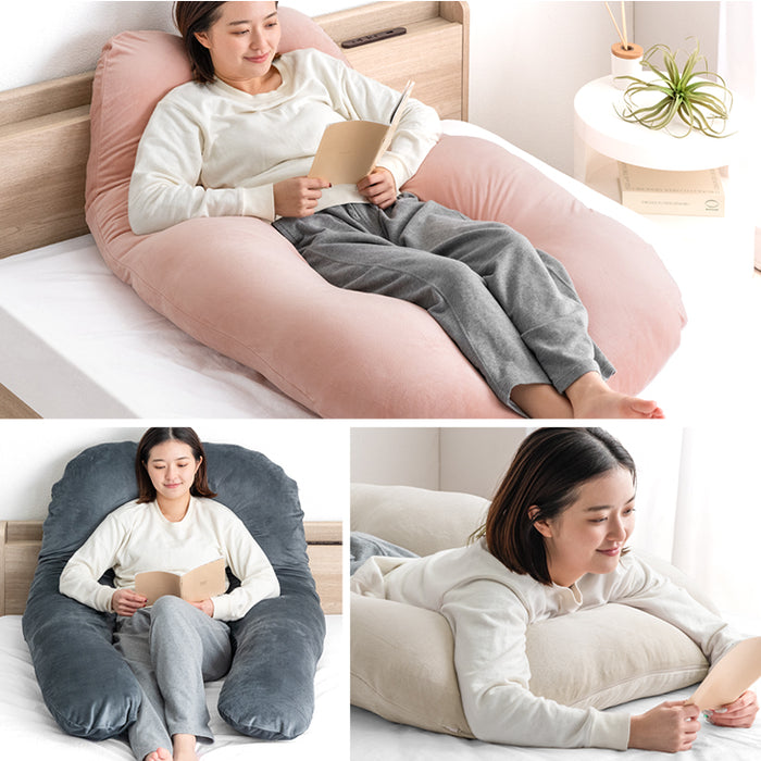 U字抱き枕 抗菌 防臭 洗える 妊婦 授乳クッション 産後 背もたれ 安眠枕 プレゼント〔23300078a〕