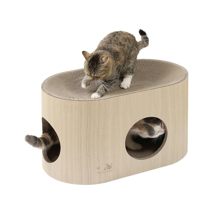 キャットタワー ［高さ98cm］ワントーン 据え置き ハウス着脱 洗える