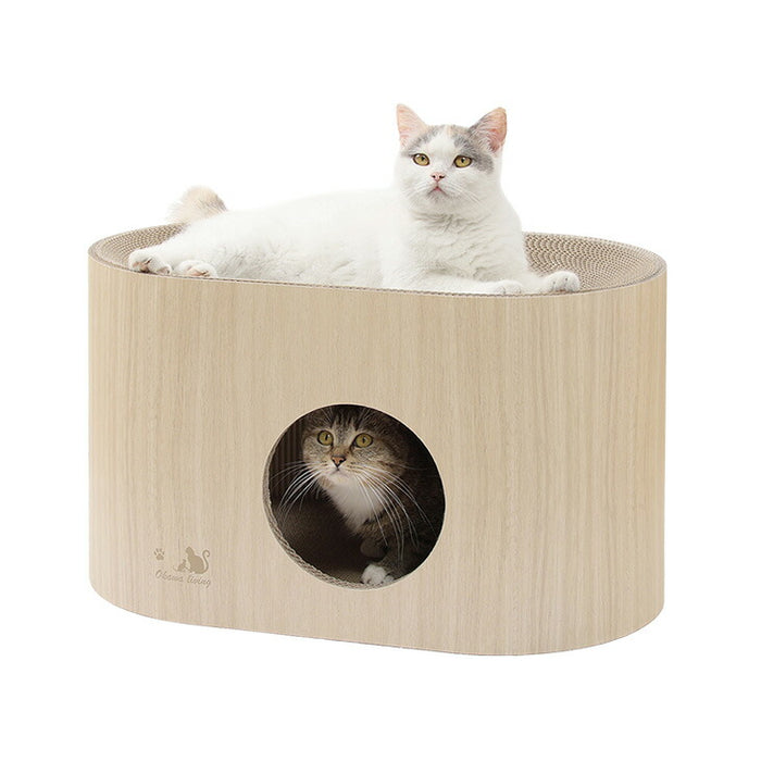 キャットタワー ［高さ98cm］ワントーン 据え置き ハウス着脱 洗える