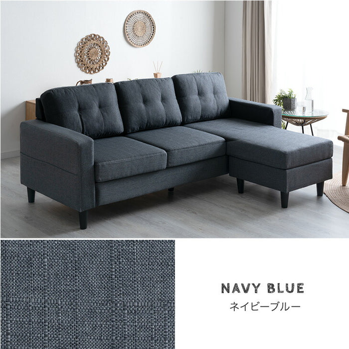 【新発売記念プライス】左右変換OK  カウチソファ 3人掛け お掃除ロボ対応 ポケットコイル 【超大型商品】〔23570263〕