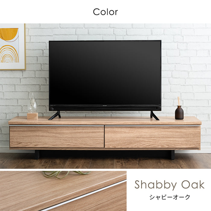 幅150cm 石目調 国産 完成品 テレビ台 ロータイプ 【超大型商品】〔24900085〕
