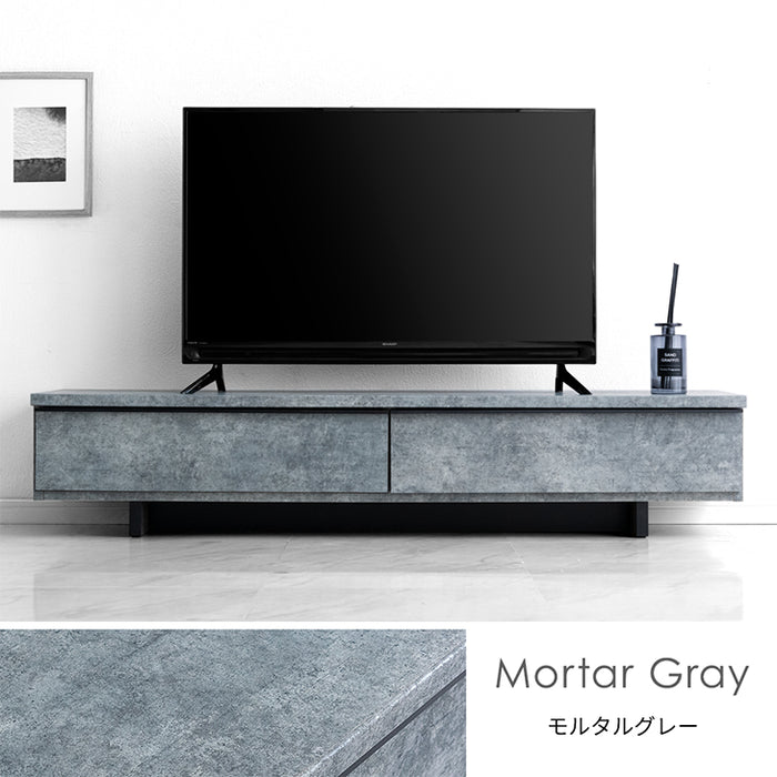幅150cm 石目調 国産 完成品 テレビ台 ロータイプ 【超大型商品】〔24900085〕