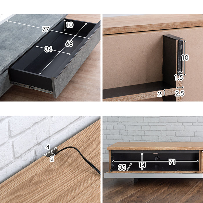 幅150cm 石目調 国産 完成品 テレビ台 ロータイプ 【超大型商品】〔24900085〕