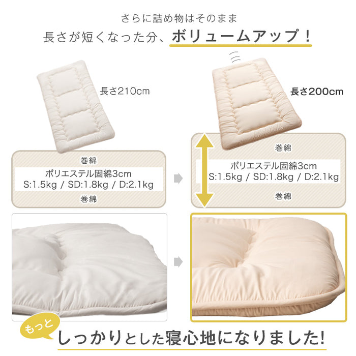 [シングル] 布団7点セット 増量1.6kg 掛け布団 固綿入り 三層敷布団 抗菌・防臭・防カビ加工〔26700013〕
