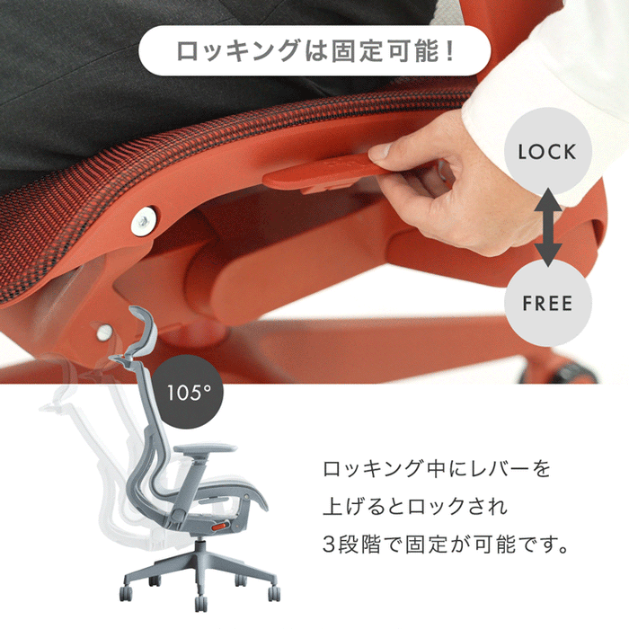 【新発売記念プライス】オフィスチェア ワントーンデザイン ハイバック 4Dアームレスト  ロッキング3段階固定 ヘッドレスト〔31500061〕