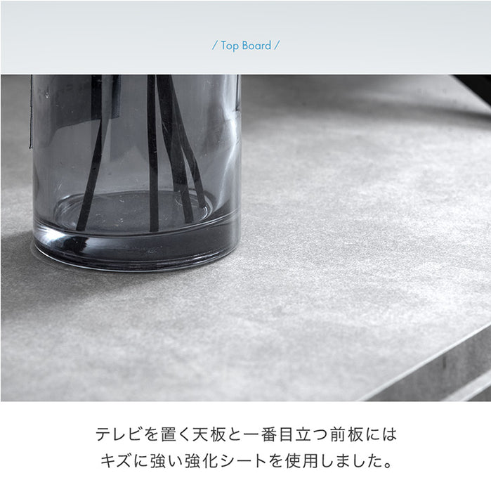 ［幅180］テレビ台 ローボード 国産 完成品 モルタル調 テレビラック 収納 日本製【超大型商品】〔33010062〕