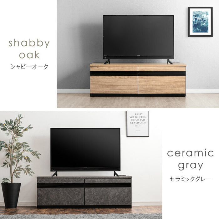 幅120cm 完成品 テレビ台 ロータイプ 収納 コンセント付き〔33010075  