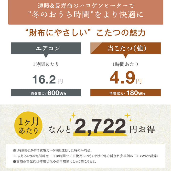 ［135×85］ストーン調 ダイニングこたつ 単品 4人掛け 600W ハロゲンヒーター 手元コントローラー 石目調 高脚こたつ〔33010227〕
