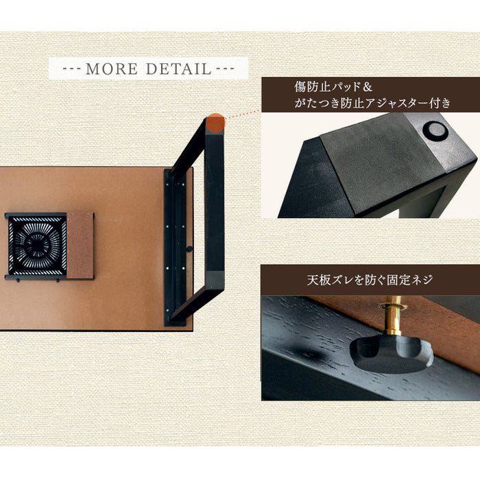 ［135×85］ストーン調 ダイニングこたつ 単品 4人掛け 600W ハロゲンヒーター 手元コントローラー 石目調 高脚こたつ〔33010227〕